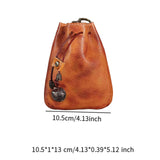 Maxbell Mini Drawstring Bag Vintage Style Coin Pouch Hanging for Men Women Waist Bag Brown
