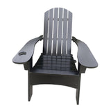 Maxbell Wood Chair with AN Hole to Hold Umbrella Outdoor Indoor for Deck Porch Patio black