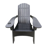 Maxbell Wood Chair with AN Hole to Hold Umbrella Outdoor Indoor for Deck Porch Patio black