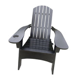 Maxbell Wood Chair with AN Hole to Hold Umbrella Outdoor Indoor for Deck Porch Patio black