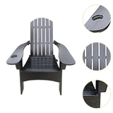 Maxbell Wood Chair with AN Hole to Hold Umbrella Outdoor Indoor for Deck Porch Patio black