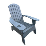 Maxbell Wood Chair with AN Hole to Hold Umbrella Outdoor Indoor for Deck Porch Patio gray