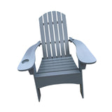 Maxbell Wood Chair with AN Hole to Hold Umbrella Outdoor Indoor for Deck Porch Patio gray