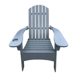 Maxbell Wood Chair with AN Hole to Hold Umbrella Outdoor Indoor for Deck Porch Patio gray