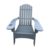 Maxbell Wood Chair with AN Hole to Hold Umbrella Outdoor Indoor for Deck Porch Patio gray