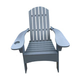 Maxbell Wood Chair with AN Hole to Hold Umbrella Outdoor Indoor for Deck Porch Patio gray