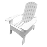 Maxbell Wood Chair with AN Hole to Hold Umbrella Outdoor Indoor for Deck Porch Patio white