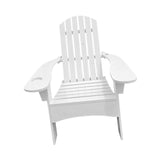 Maxbell Wood Chair with AN Hole to Hold Umbrella Outdoor Indoor for Deck Porch Patio white