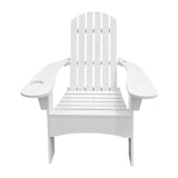 Maxbell Wood Chair with AN Hole to Hold Umbrella Outdoor Indoor for Deck Porch Patio white