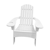 Maxbell Wood Chair with AN Hole to Hold Umbrella Outdoor Indoor for Deck Porch Patio white