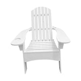 Maxbell Wood Chair with AN Hole to Hold Umbrella Outdoor Indoor for Deck Porch Patio white