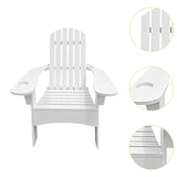 Maxbell Wood Chair with AN Hole to Hold Umbrella Outdoor Indoor for Deck Porch Patio white