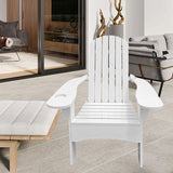 Maxbell Wood Chair with AN Hole to Hold Umbrella Outdoor Indoor for Deck Porch Patio white