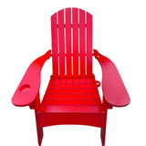 Maxbell Wood Chair with AN Hole to Hold Umbrella Outdoor Indoor for Deck Porch Patio red