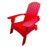 Maxbell Wood Chair with AN Hole to Hold Umbrella Outdoor Indoor for Deck Porch Patio red