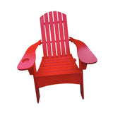 Maxbell Wood Chair with AN Hole to Hold Umbrella Outdoor Indoor for Deck Porch Patio red