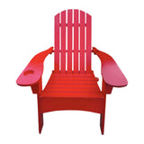 Maxbell Wood Chair with AN Hole to Hold Umbrella Outdoor Indoor for Deck Porch Patio red