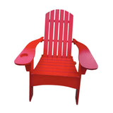 Maxbell Wood Chair with AN Hole to Hold Umbrella Outdoor Indoor for Deck Porch Patio red