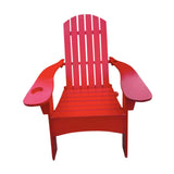 Maxbell Wood Chair with AN Hole to Hold Umbrella Outdoor Indoor for Deck Porch Patio red