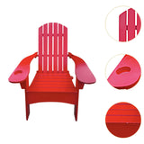 Maxbell Wood Chair with AN Hole to Hold Umbrella Outdoor Indoor for Deck Porch Patio red