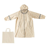 Maxbell Kids Rain Coat Portable Rainwear Outwear for Students Breathable Rain Poncho Beige