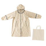 Maxbell Kids Rain Coat Portable Rainwear Outwear for Students Breathable Rain Poncho Beige