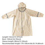 Maxbell Kids Rain Coat Portable Rainwear Outwear for Students Breathable Rain Poncho Beige