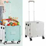 Maxbell Handcart Multifunction Wide Grip Collapsible Crate for Moving Teacher Garden Grey