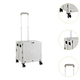 Maxbell Handcart Multifunction Wide Grip Collapsible Crate for Moving Teacher Garden Grey