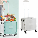 Maxbell Handcart Multifunction Wide Grip Collapsible Crate for Moving Teacher Garden Grey