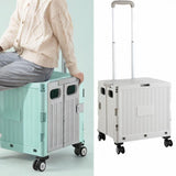Maxbell Handcart Multifunction Wide Grip Collapsible Crate for Moving Teacher Garden Grey