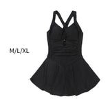 Maxbell Women Swimsuit Trendy Comfortable Beachwear High Waist Crisscross Swim Dress M