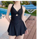 Maxbell Women Swimsuit Trendy Comfortable Beachwear High Waist Crisscross Swim Dress M