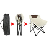 Maxbell Folding Camping Chair Heavy Duty Lightweight Beach Chair for Park BBQ Picnic Beige S