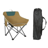 Maxbell Folding Camping Chair Heavy Duty Lightweight Beach Chair for Park BBQ Picnic Khaki L