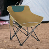 Maxbell Folding Camping Chair Heavy Duty Lightweight Beach Chair for Park BBQ Picnic Khaki L