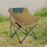 Maxbell Folding Camping Chair Heavy Duty Lightweight Beach Chair for Park BBQ Picnic Khaki L