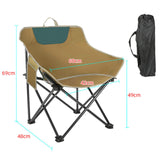 Maxbell Folding Camping Chair Heavy Duty Lightweight Beach Chair for Park BBQ Picnic Khaki L