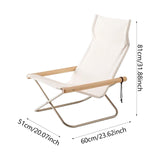 Maxbell Folding Leisure Chair Portable Camping Chair for Guest Room Dorm Living Room Beige Seat