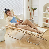 Maxbell Folding Leisure Chair Portable Camping Chair for Guest Room Dorm Living Room Beige Seat