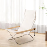 Maxbell Folding Leisure Chair Portable Camping Chair for Guest Room Dorm Living Room Beige Seat