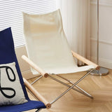 Maxbell Folding Leisure Chair Portable Camping Chair for Guest Room Dorm Living Room Beige Seat