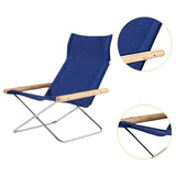 Maxbell Folding Leisure Chair Portable Camping Chair for Guest Room Dorm Living Room Blue Seat