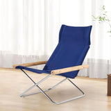 Maxbell Folding Leisure Chair Portable Camping Chair for Guest Room Dorm Living Room Blue Seat