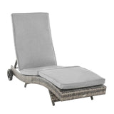 Maxbell Lounge Pool Chair Easy Movement Adjustable Backrest Gray Outdoor Sun Lounger