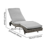 Maxbell Lounge Pool Chair Easy Movement Adjustable Backrest Gray Outdoor Sun Lounger