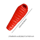 Maxbell Mummy Sleeping Bag Adults Backpacking Comfort Goose Down Camping Sleeping Bag Red