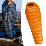 Maxbell Mummy Sleeping Bag Adults Backpacking Comfort Goose Down Camping Sleeping Bag Orange Yellow