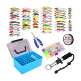 Maxbell Fishing Lures Spinnerbaits Lifelike Tackle Box for Trout Walleye Fly Fishing 145pcs