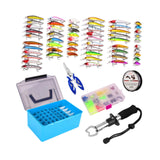 Maxbell Fishing Lures Spinnerbaits Lifelike Tackle Box for Trout Walleye Fly Fishing 145pcs